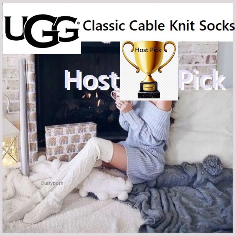 UGG Cable Knit Over Knee Socks Thigh High Boot OTK - Picture 1 of 5